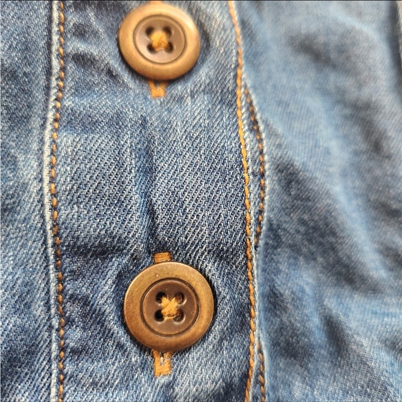 Anthropologie Pilcro Long-Sleeve Denim Crop Babydoll Top blouse - Picture 7 of 9